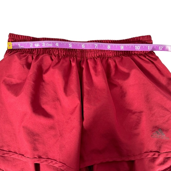 Women's | Adidas | Burgundy Running Aeroready Elastic Waist Shorts - XS - Picture 5 of 6
